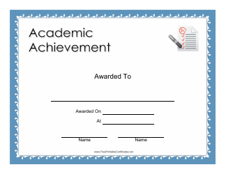 Document preview: Academic Achievement Certificate Template
