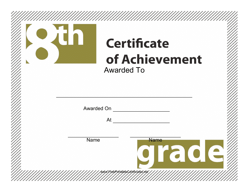 8th Grade Achievement Certificate Template