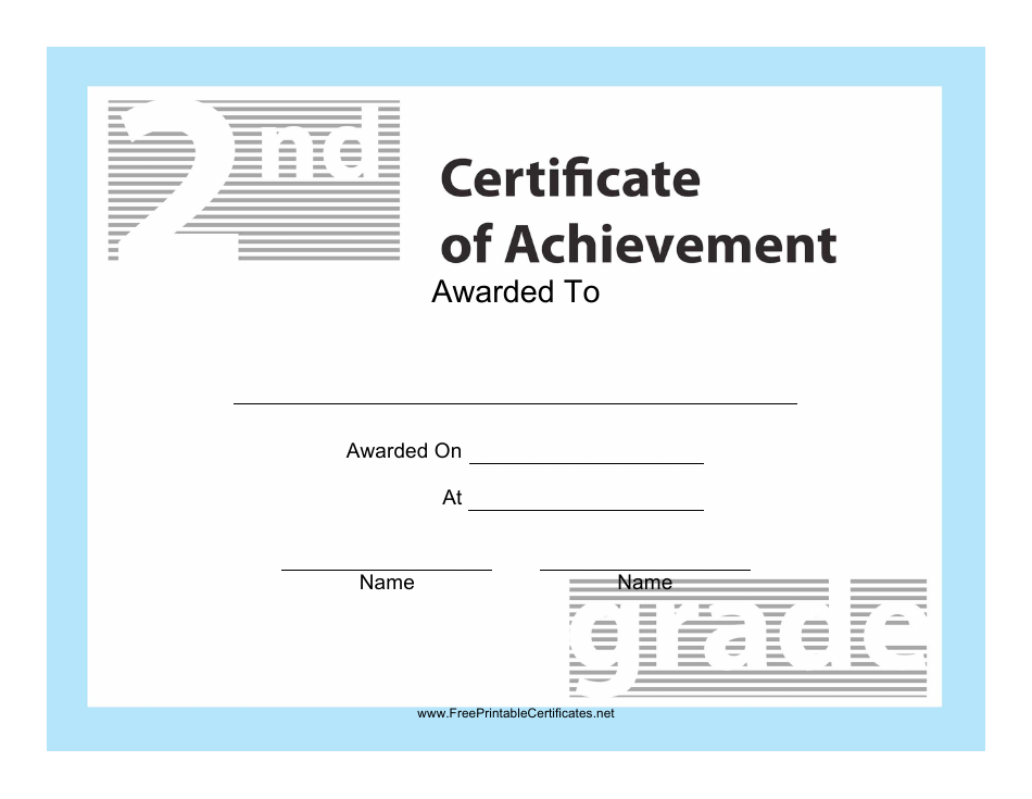 2nd Grade Certificate of Achievement Template Preview