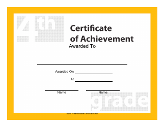 Document preview: 4th Grade Achievement Certificate Template
