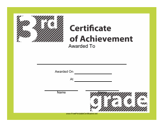 Document preview: 3rd Grade Achievement Certificate Template