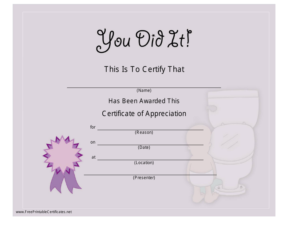 Certificate of Appreciation Template in Violet