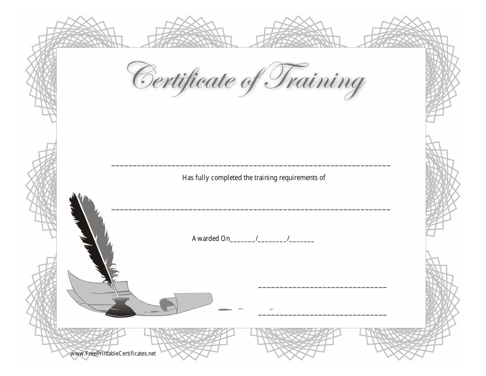 Grey Training Certificate Template