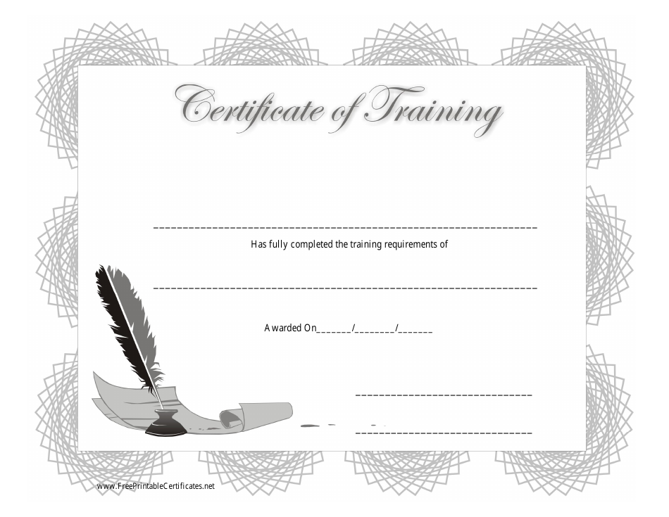 training certification template