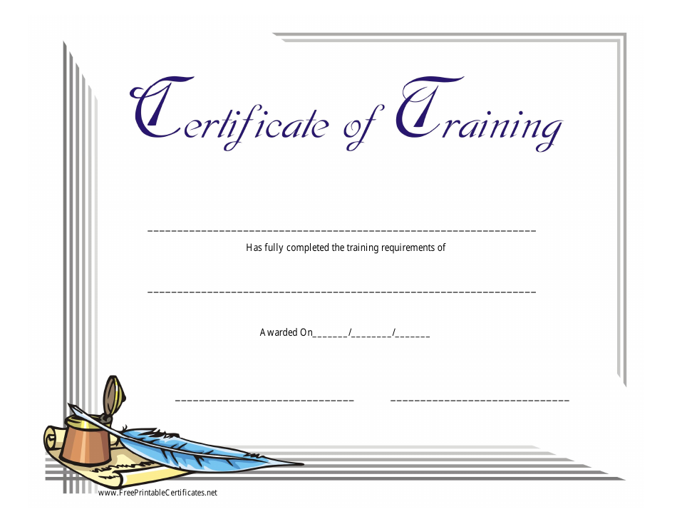 Training Certificate Template in Dark Blue