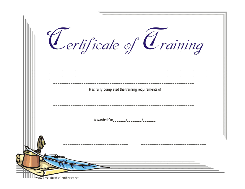 Training Certificate Template Dark Blue Download Printable PDF