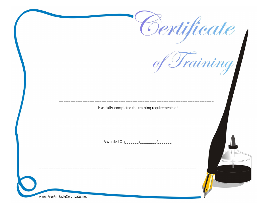 Training Certificate Template - Blue Preview