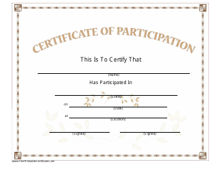 Certificate of Participation Template Download Printable PDF ...