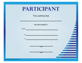 &quot;Certificate of Participation Template&quot;