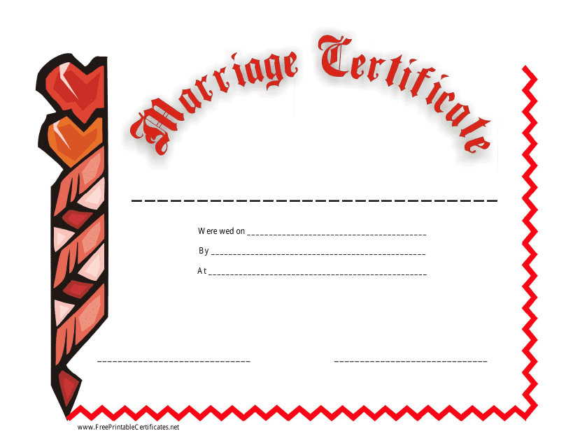 Marriage Certificate Template - Red