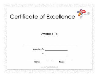 Document preview: Certificate of Excellence Template - Butterfly