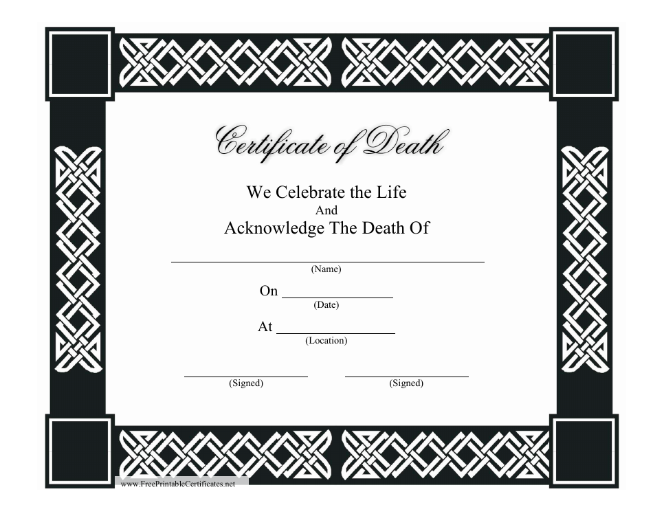 Death Certificate Template - Black preview image
