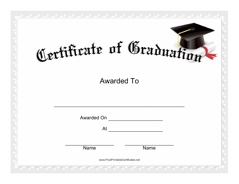 Graduation Certificate Template - Grey