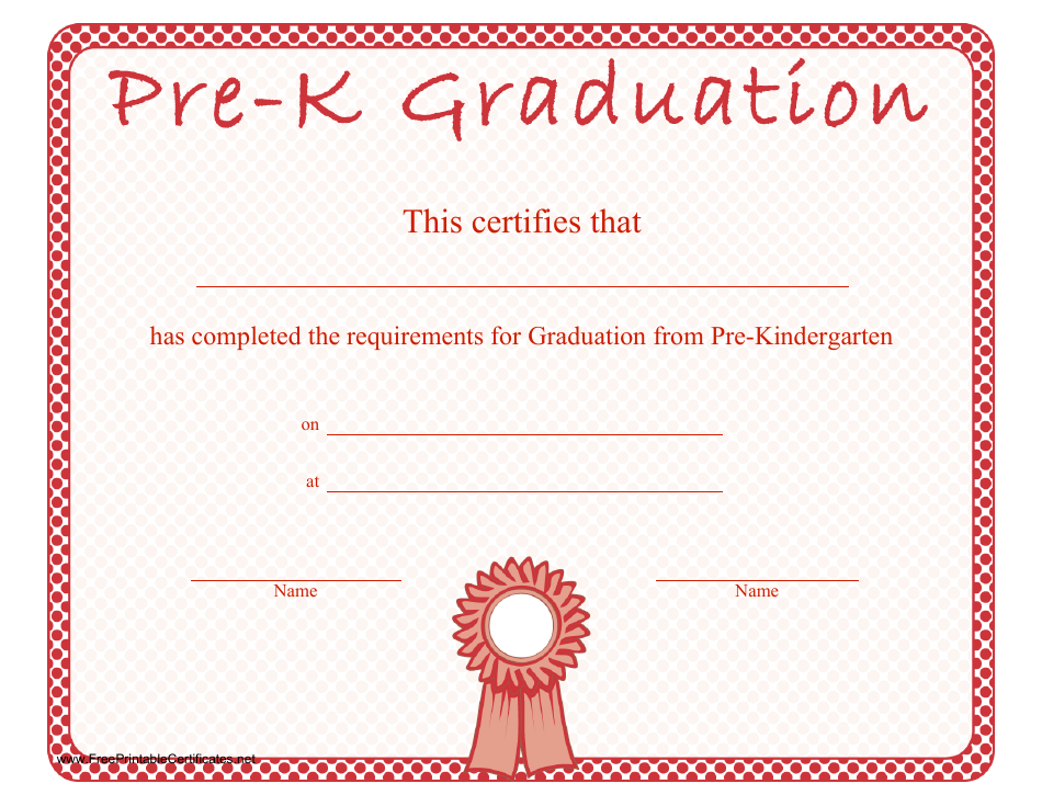 Pre-k Graduation Certificate Template