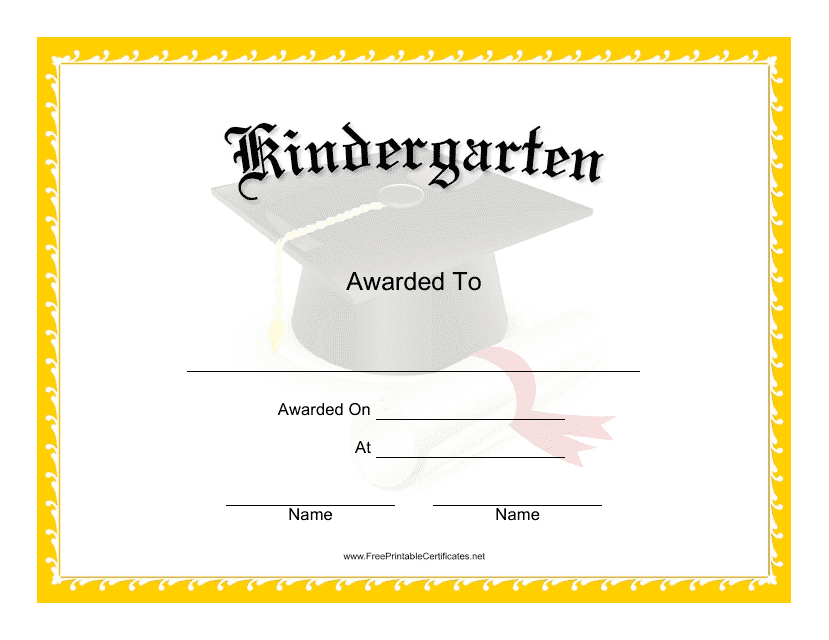 Kindergarten Certificate Template Download Pdf