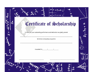 Document preview: Scholarship Certificate Template - Blue