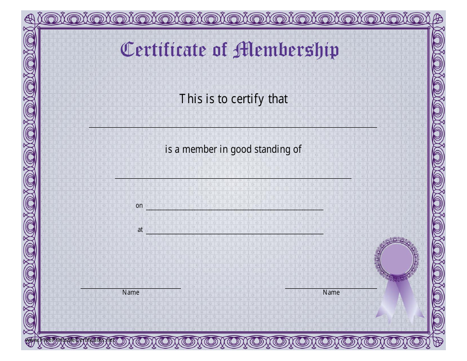 Certificate of Membership Template - Free Download
