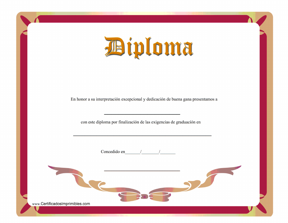 Diploma Certificado - Rojo