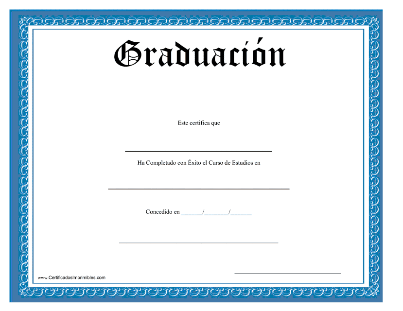 Certificado De Graduacion - Azul (Spanish)