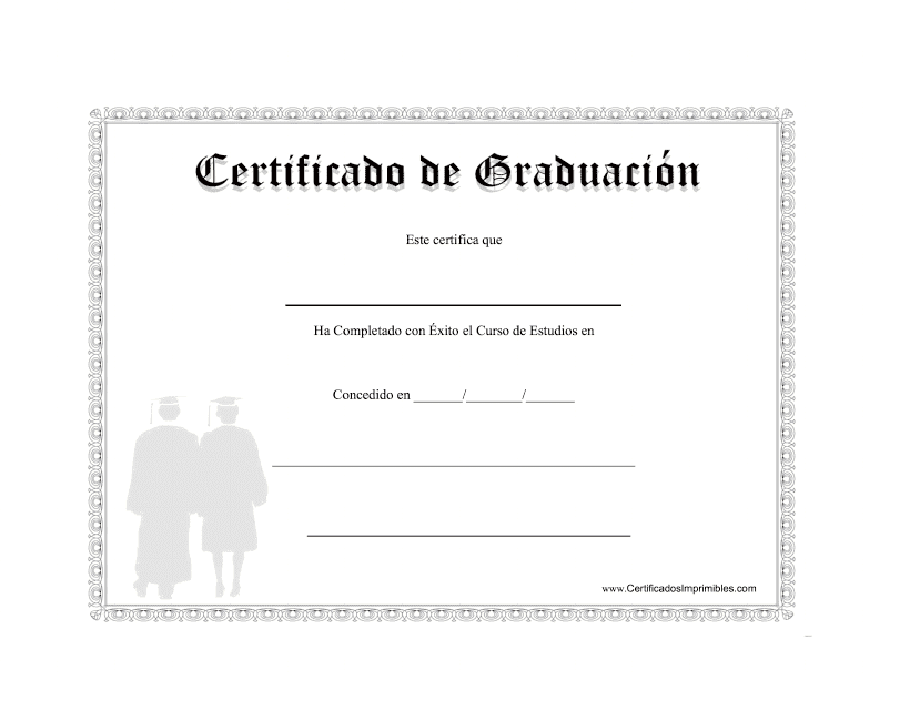 Certificado De Graduacion - Gris (Spanish)