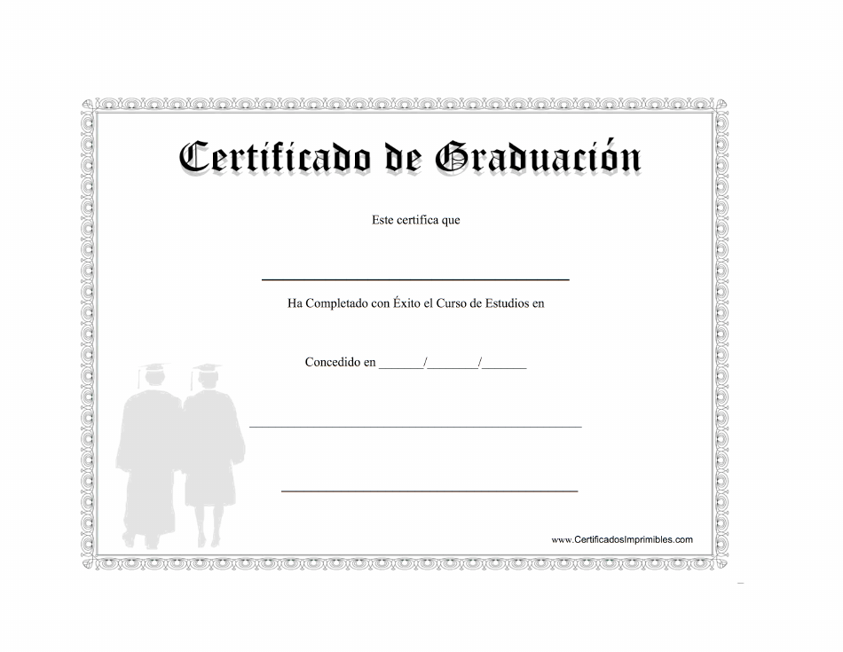 Certificado De Graduacion - Gris - Una foto de Vista previa del documento Certificado de Graduación en color gris (en español) en nuestro sitio web.