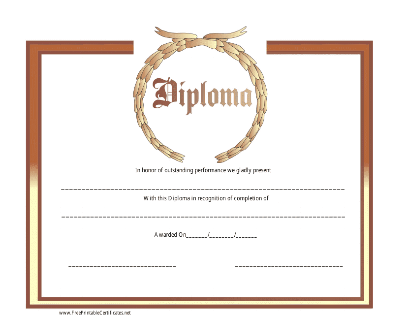 Diploma Certificate Template - Orange