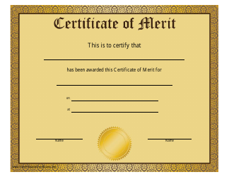&quot;Certificate of Merit Template&quot;
