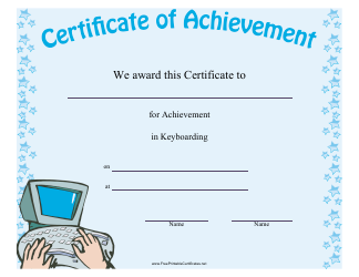 Document preview: Keyboarding Achievement Certificate Template