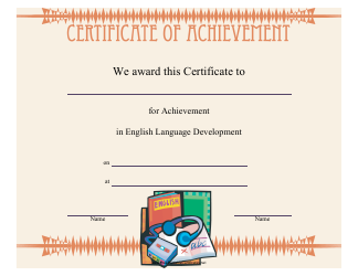 Document preview: English Language Development Achievement Certificate Template