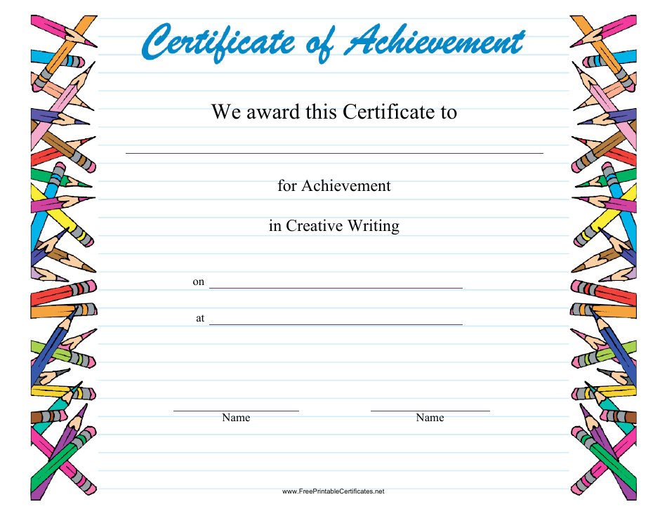undergraduate certificate in creative writing