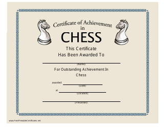 Document preview: Chess Certificate of Achievment Template