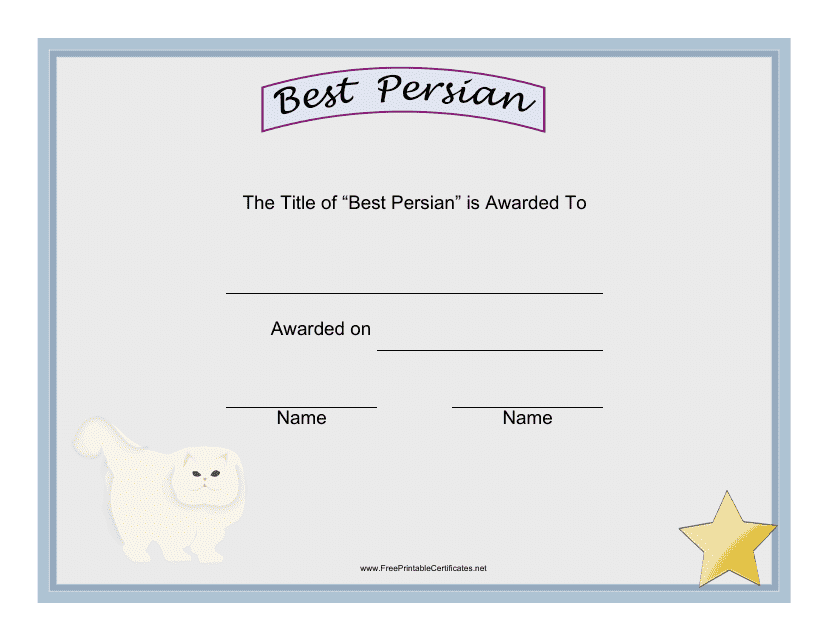 Best Persian Award Certificate Template Download Pdf