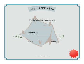 Camping Certificate Templates PDF. download Fill and print for free ...