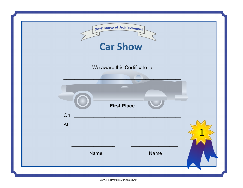 First Place Certificate Template