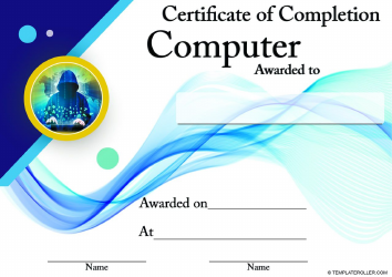 Computer Courses Completion Certificate Template Download Printable PDF