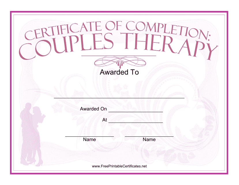 Couples Therapy Certificate Template