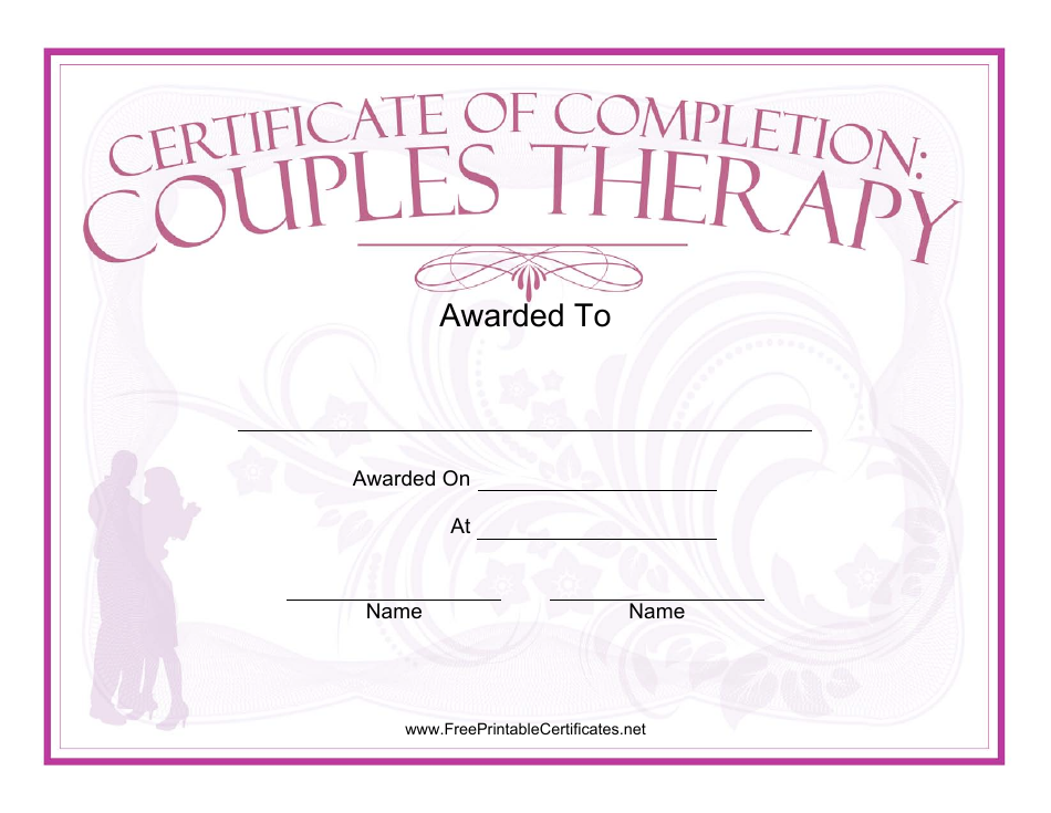 Couples Therapy Certificate Template Image