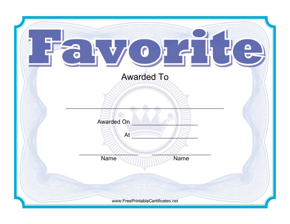 Certificate Template - Your Favorite