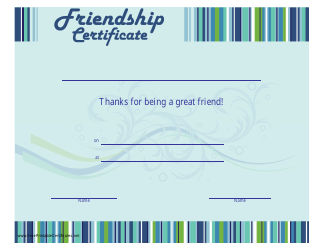 Document preview: Certificate of Friendship Template