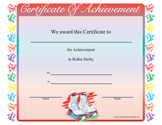 &quot;Roller Derby Achievement Certificate Template&quot;