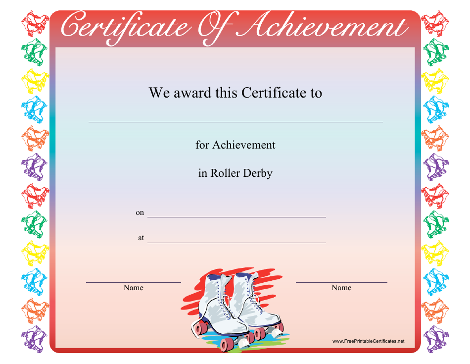 Roller Derby Achievement Certificate Template Download Printable PDF ...