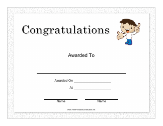 Document preview: Congratulations Certificate Template - Grey