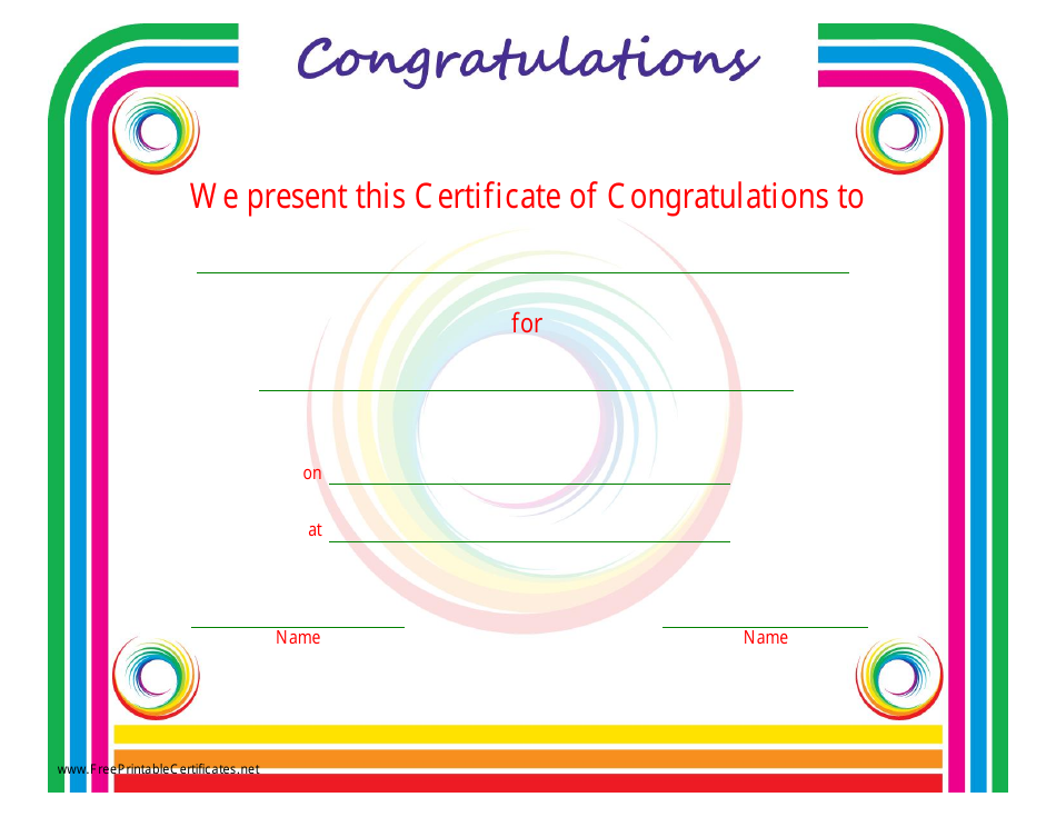 Congratulations Certificate Template, Page 1