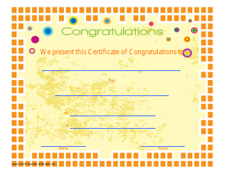 &quot;Congratulations Certificate Template&quot;
