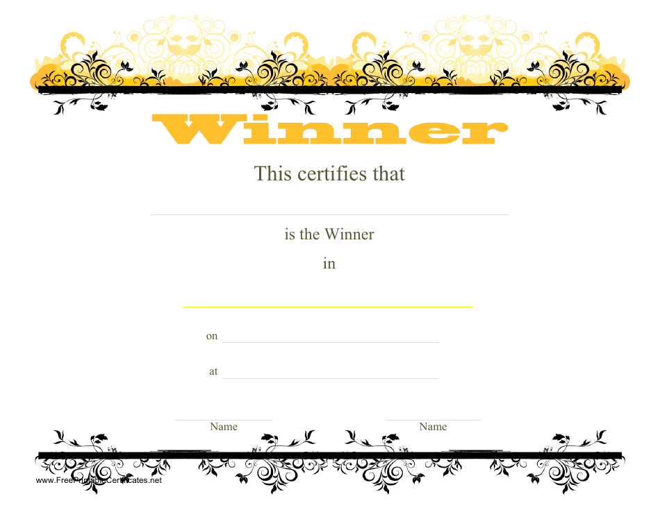 Winner Certificate Template Image