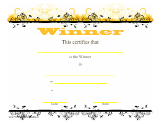 Document preview: Winner Certificate Template