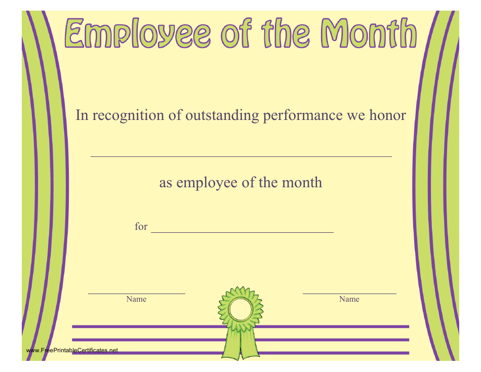 Employee of the Month Certificate Template, Page 1