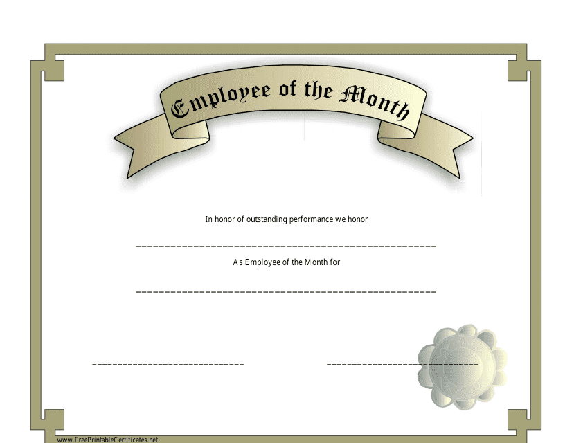 Employee of the Month Certificate Template - Beige Download Pdf