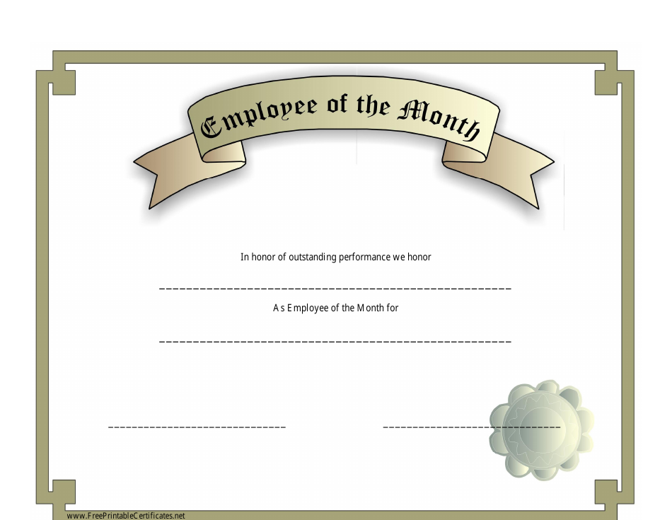 Employee Of The Month Printable Template