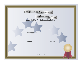 Document preview: Father of the Year Certificate of Achievement Template